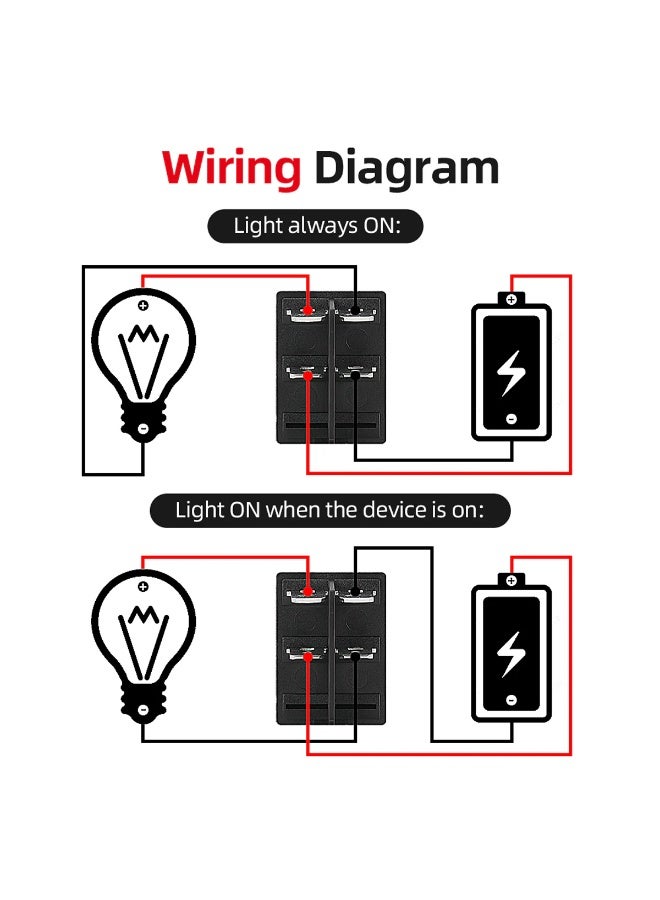 MOB 12V LED Fog Light Rocker Switch ON/Off, 35A 4-Pin SPST Toggle Switch with Indicator Light, ABS Waterproof Dashboard Switch for Car, Truck & SUV - Image 3